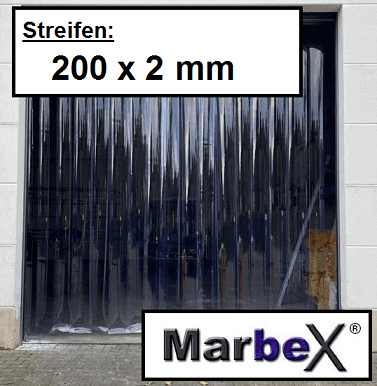 B 1,20m x H3,00m Lamellen PVC Streifen Vorhang 200x2mm 