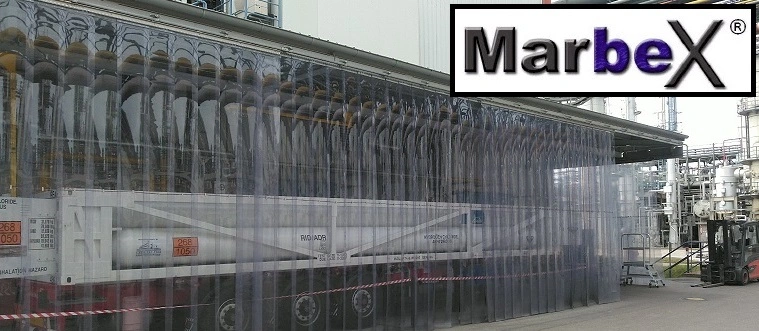 Industrievorhang mit transparente PVC Streifen